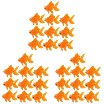 Аквариум оранжев пластмасов златен риб украшение аквариум декорация 30 бр Изображение