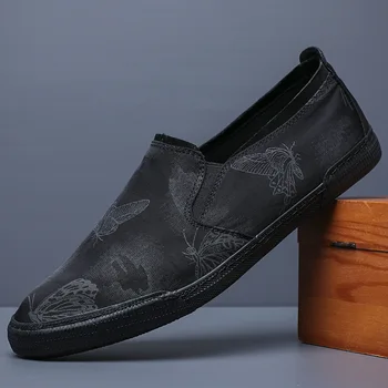 Висококачествени пролетни летни мъжки обувки Леки вулканизирани обувки Мокасини Мъжки мокасини Обувки Z03-27 Изображение