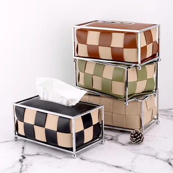 Тъканна кутия, хол, хартиена кутия, лек лукс, желязо изкуство домакинство Изображение