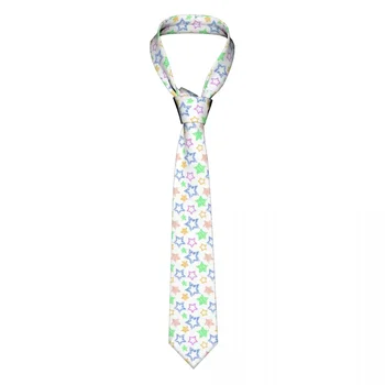 Пет заострена звезда вратовръзка Унисекс полиестер 8 см цветни вратовръзки за мъже коприна широки аксесоари Cravat офис Изображение