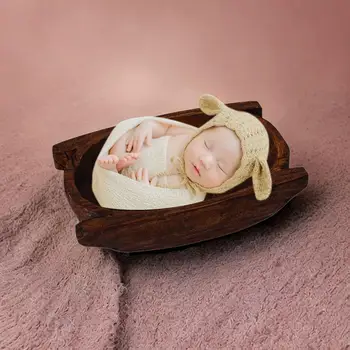 Бебешки фото подпори Дървен басейн декор реколта мини диван аксесоар седалка кошници легло за новородено бебе душ бебе момичета момчета парти Изображение