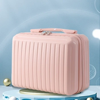 Козметична чанта за момичета Преносима чанта за качване на борда 14-инчов козметичен калъф за съхранение на голям капацитет ръчна чанта Подаръчна кутия Изображение