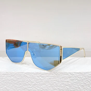 Персонализирана квадратна чиста сплав Uv400 Луксозни слънчеви очила M0093 / SteamPunk Авангардни очила Оригинални качествени дамски очила Изображение