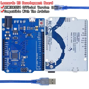 Leonardo R3 микроконтролер Atmega32u4 Платка за разработка с USB кабел Съвместим за arduino DIY стартов комплект Изображение