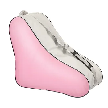 Vosarea Mesh кърпа голяма пазарска чанта кънки триъгълник чанта рамо чанта голям капацитет пакет (розово) Изображение