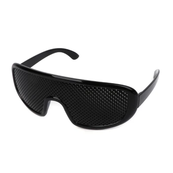 гореща продажба Черен унисекс визия грижи очила щифт дупка очила око упражнение зрението подобряване на пластмаса природни изцеление евтини Изображение