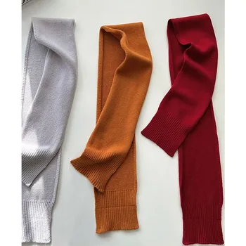  Висококачествена мека вълна топли плътни цветни шалове Зимен удебелен многоцветен шал Нова мода Ежедневни аксесоари за шал 166 * 15 см Изображение