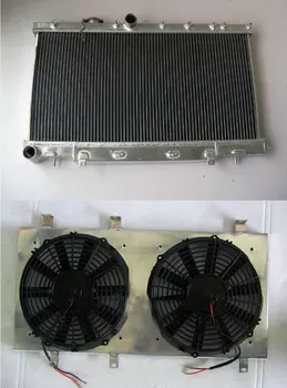 52mm Алуминиев радиатор & Вентилатори за Subaru WRX STI GD GDA GDB 2001-2007 NEW 02 03 04 05 06 07 Изображение
