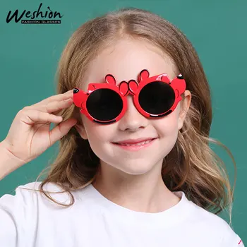 Детски слънчеви очила поляризирани деца карикатура мечка форма рамка момчета момичета кръгли слънчеви очила UV400 очила 2020 нюанси Gafas de so Изображение