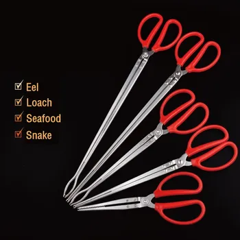 Влечуги ножица от неръждаема стомана щипки дълга дръжка против хлъзгане зъб скоба на открито морски раци Ricefield змиорка риболов улов Изображение