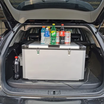Mobile Охладител за кола 60L DC компресор RV каравана хладилник с двойна дръжка 12v Къмпинг фризер SUV Голям капацитет на открито Хладилник Изображение