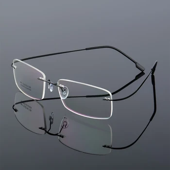 Очила за четене без рамки за мъже жени Пресбиопични очила с висока разделителна способност памет титанови очила Gafas De Lectura +1.0~+4.0 Изображение