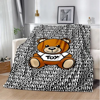 3D печат карикатура одеяло мода M-moschino лого меки и удобни одеяло спалня хол диван одеяла за легла Изображение