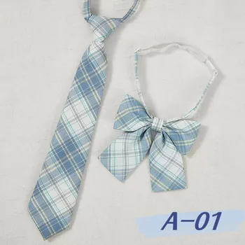 Fashion JK вратовръзки за Jk униформа жени мъже случайни карирана вратовръзка японски стил сладък neckwear училище аксесоари Изображение
