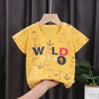 0-6 години бебе момиче памучни тениски сладък детски еднорог печат тениска за момичета деца лято къс ръкав върховете Изображение