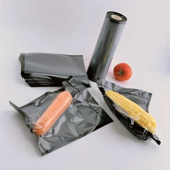 Висококачествена дебела черна търговска вакуумна торбичка, подходяща за готвене Съхранявайте свежи за дълго време Изображение