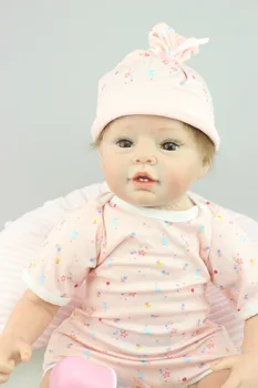 Симулация на новородено Babydoll Силиконова винилова кукла Образователно просветление Бебешки играчки Момичета Подаръци за подарък или рожден ден Изображение