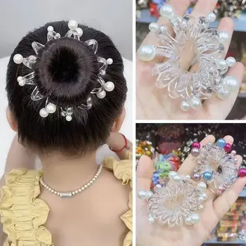 Корейска перла телефонна линия лента за коса еластичен пръстен за коса за деца коса въже принцеса шноли шапки деца аксесоари за коса Изображение