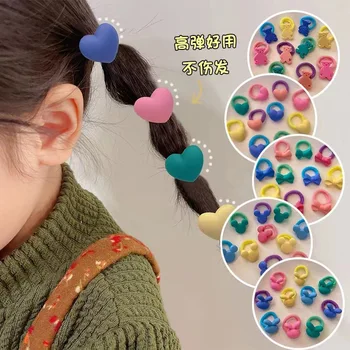 40 стилове 10Pcs / Set момичета цветни малки еластични ленти за коса деца сладък карикатура животински плодове ленти за коса конска опашка притежателя лента за глава Изображение