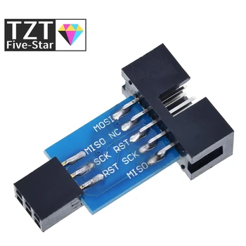 TZT 10 пинов към 6-пинов адаптер за AVRISP MKII USBASP STK500 Високо качество Изображение