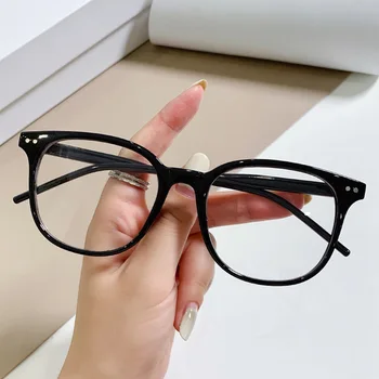 Нова тенденция Квадратна рамка Синя светлина, блокираща миопия очила Жени Късогледи очила Компютър Очила с диоптър Изображение