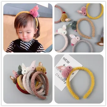 1PCS Нов прекрасен супер сладък заек бебешки ленти за коса принцеса шапки момичета аксесоари за коса деца ленти за глава детски обръч за коса Изображение