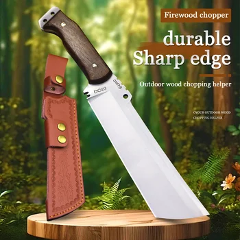 Удебелена DE53 стомана на открито пълен Tang готвач нож, убиване на риба нож за нарязване на риба Jungle къмпинг нож, пешеходна пътека кълцане нож Изображение