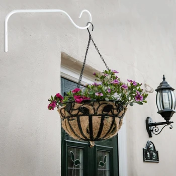 Стена растение закачалка стена монтирани птица фидер кука метални висящи кошница скоби S-образна форма за градина балкон вътрешен двор декорация Изображение