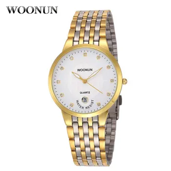 Топ марка луксозни златни часовници Мъжки часовници Bling Diamond часовници Мъжки тънки мъжки часовници Кварцова неръждаема стомана relogio masculino Изображение