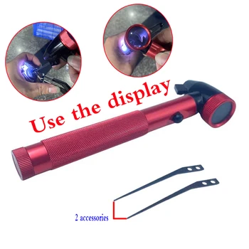 Ново пристигане ключар инструмент Hawkeye набиране игла червено с 2PCS права игла с лампа лупа Изображение