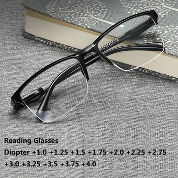 Half Frame Ultralight очила за четене Жени Мъже Унисекс Presbyopia Очила +1.0 +1.5 +2.0 +2.5 +3.0 +3.5 4.0 Изображение