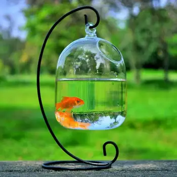ваза Fishbowl прозрачен висящи стъкло творчески декор риба резервоар за хол Изображение