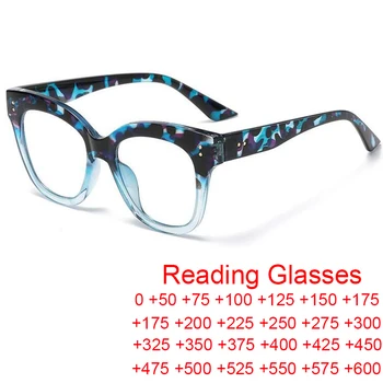 Реколта квадратна рамка анти синя светлина очила за четене жени луксозна марка цвете ясно далекогледство рецепта очила Изображение