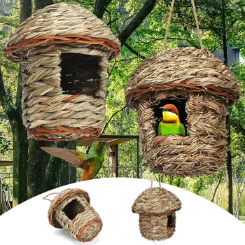 Колибри къща творчески лек птица къща хамак висящи колибри гнездо извън доставки Изображение