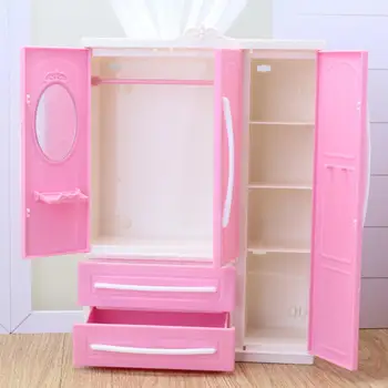 Розов шкаф за съхранение на кукли Play House орнаменти Изображение
