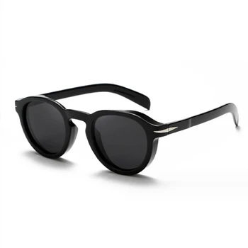 Модни поляризирани слънчеви очила Луксозна марка Мода Кръгъл TAC обектив TR90 рамка очила мъже жени реколта очила Oculos де Сол Изображение