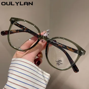YOOSKE Ретро TR90 анти-синя светлина очила рамка корейски стил персонализирани овална рамка Eyegalsses рецепта късогледство очила Изображение