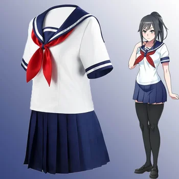 Игра Yandere симулатор косплей костюм Аяно Айши униформа Чан JK училище жени облекло моряк костюм тениска пола 2021 нов подарък Изображение