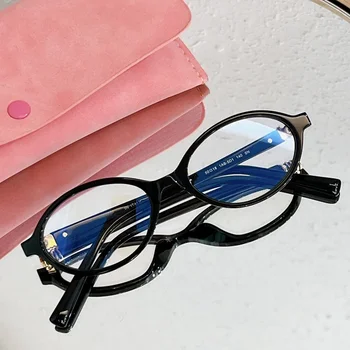 2024 Ретро овални слънчеви очила за дамски нови модерни очила за четене Мода Дизайнер на луксозна марка UV400 защитна маска за очи Изображение