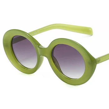 NEW Слънчеви очила Унисекс бонбони цвят слънчеви очила анти-UV очила Личност Кръгла рамка очила Простота декоративни Изображение