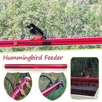 Най-добрата хранилка за колибри на Анна с дупка двор птици хранене прозрачна тръба дърво висящи градински двор хранене доставки Изображение