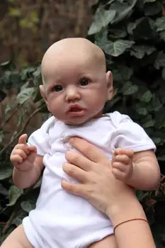 NPK 55CM Коледен подарък саския новородено бебе кукла реалистичен подробно ръчно рисуване истински меко докосване пухкаво бебе колекционерска кукла Изображение
