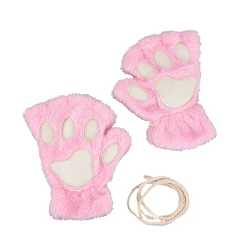 Cat Claw зимни топли ръкавици дишащи удебелени меки зимни ръкавици за семеен приятел съсед подарък Изображение