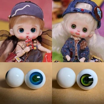 10mm стъкло BJD очи играчки кукли аксесоари очи играчка 3D подвижни очи DIY мода кукла играчка 11-16Cm BJD кукла за момичета подарък Изображение
