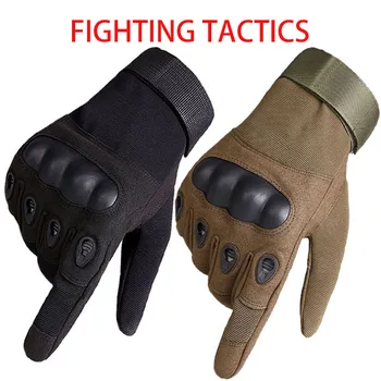 Стрелба военни тактически ръкавици за мъже Нарязани устойчиви на открито спортни ръкавици Стрелба бойни мотоциклетни ръкавици без пръсти Изображение