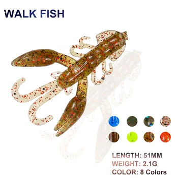 WALK FISH 10Pcs/Lot Shrimp Soft Fishing Lure 2.1g/51mm Силиконова изкуствена стръв Симулация Jig Soft Swimbait Bass Fishing Tackle Изображение