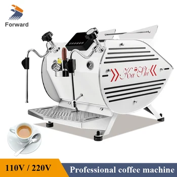Професионална кафе машина с 2 котли Автоматична машина за приготвяне на кафе за кафене Espresso Maker Изображение
