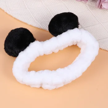 Жените лента за коса Panda ленти за уши еластични аксесоари за коса на главата (черен) Изображение