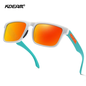 Марка KDEAM Мода Мъже Жени Фотохромни поляризирани слънчеви очила за нощно виждане Шофиране Риболов Колоездене Квадратни нюанси Парти Гафас Изображение