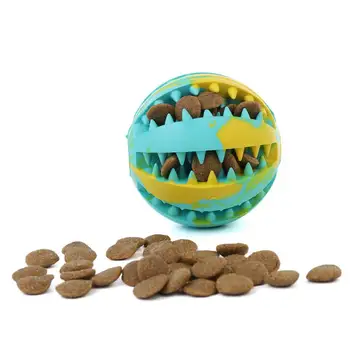 Pet Cat Dog Rubber Toy Interactive Ball Two Color Watermelon Ball Dog Toy Ball Teeth Dog Chew Toys Teeth Cleaning Balls Toys Изображение